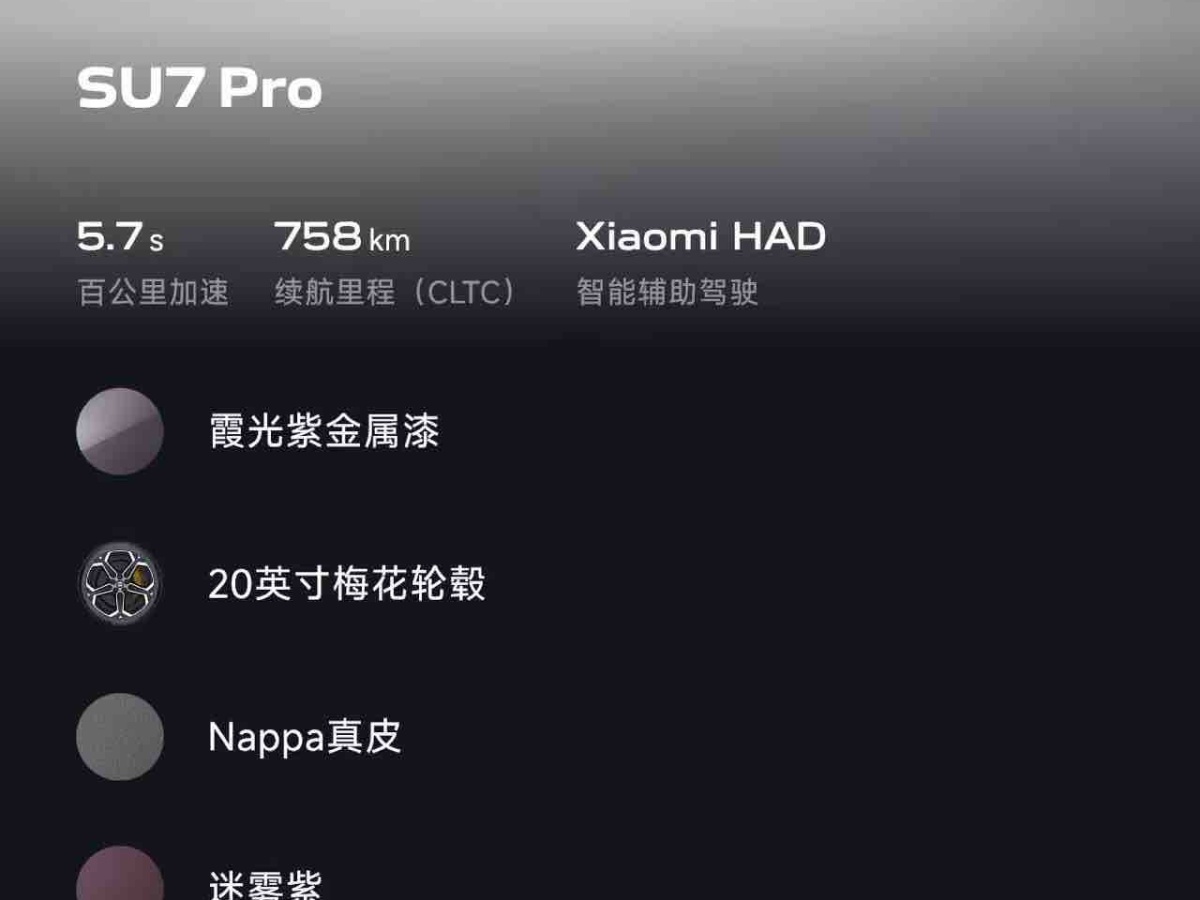 小米汽车 小米SU7 2024 汽车图片 #10